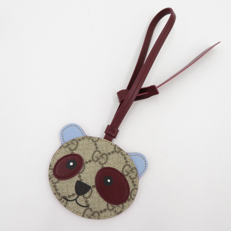 グッチ GUCCI レディース パンダ シェイプ バッグ チャーム 正規品 パンダ シェイプ チャームベージュ＆ダークブラウン キャンバス