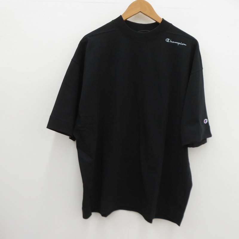 【中古】N.HOOLYWOOD | エヌハリウッド &times; Champion CREWNECK T 半袖Ｔシャツ C8-B360 ブラック サイズ：L【瀬戸大橋店】｜お宝市番館