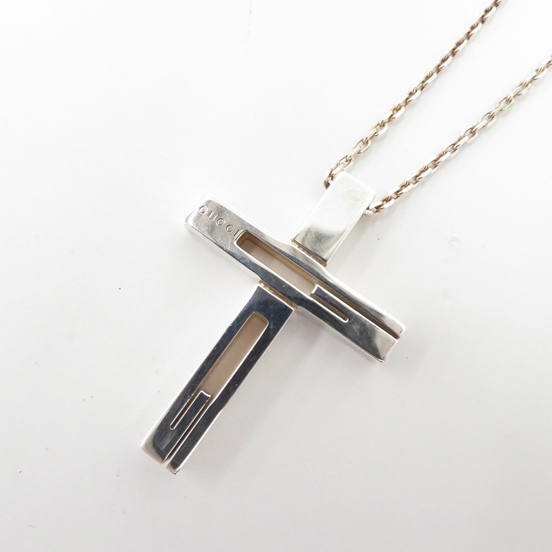 【中古】GUCCI | グッチ カットアウト クロス ネックレス 228364 シルバー【瀬戸大橋店】