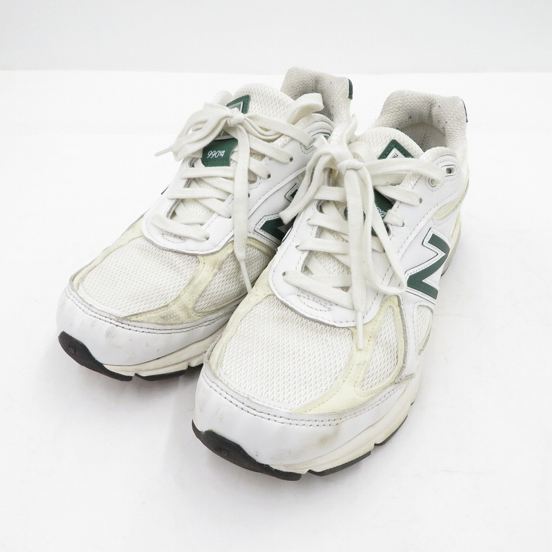 【中古】NEW BALANCE | ニューバランス 990V4 'White/Green' スニーカー U990TC4 ホワイト 27cm【瀬戸大橋店】