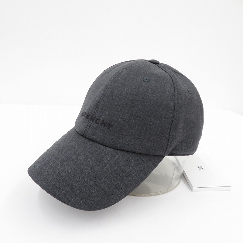 【中古】GIVENCHY | ジバンシィ ブランドロゴ キャップ コーティングキャンバス ウールキャップ 帽子 BPZ022P0VK 067 グレー サイズ：FreeSize【瀬戸大橋店】｜お宝市番館 29,452円