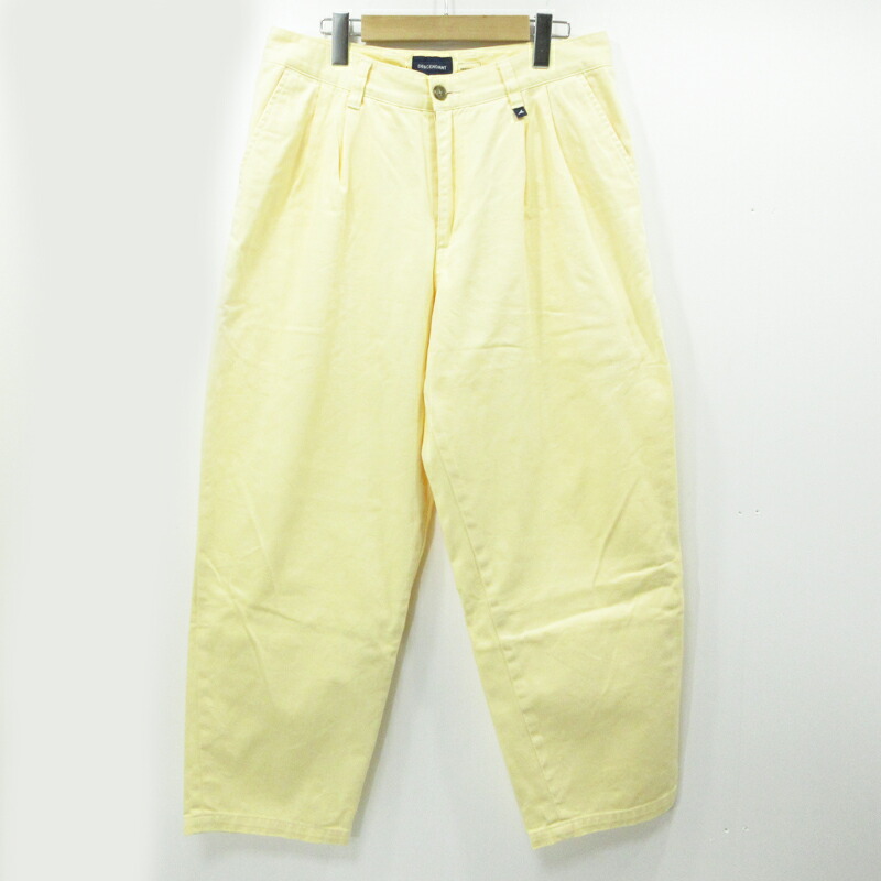 【中古】DESCENDANT | ディセンダント ORGANIC COTTON TWILL TROUSERS ツイルパンツ DC-3 イエロー サイズ：2【三重本店】