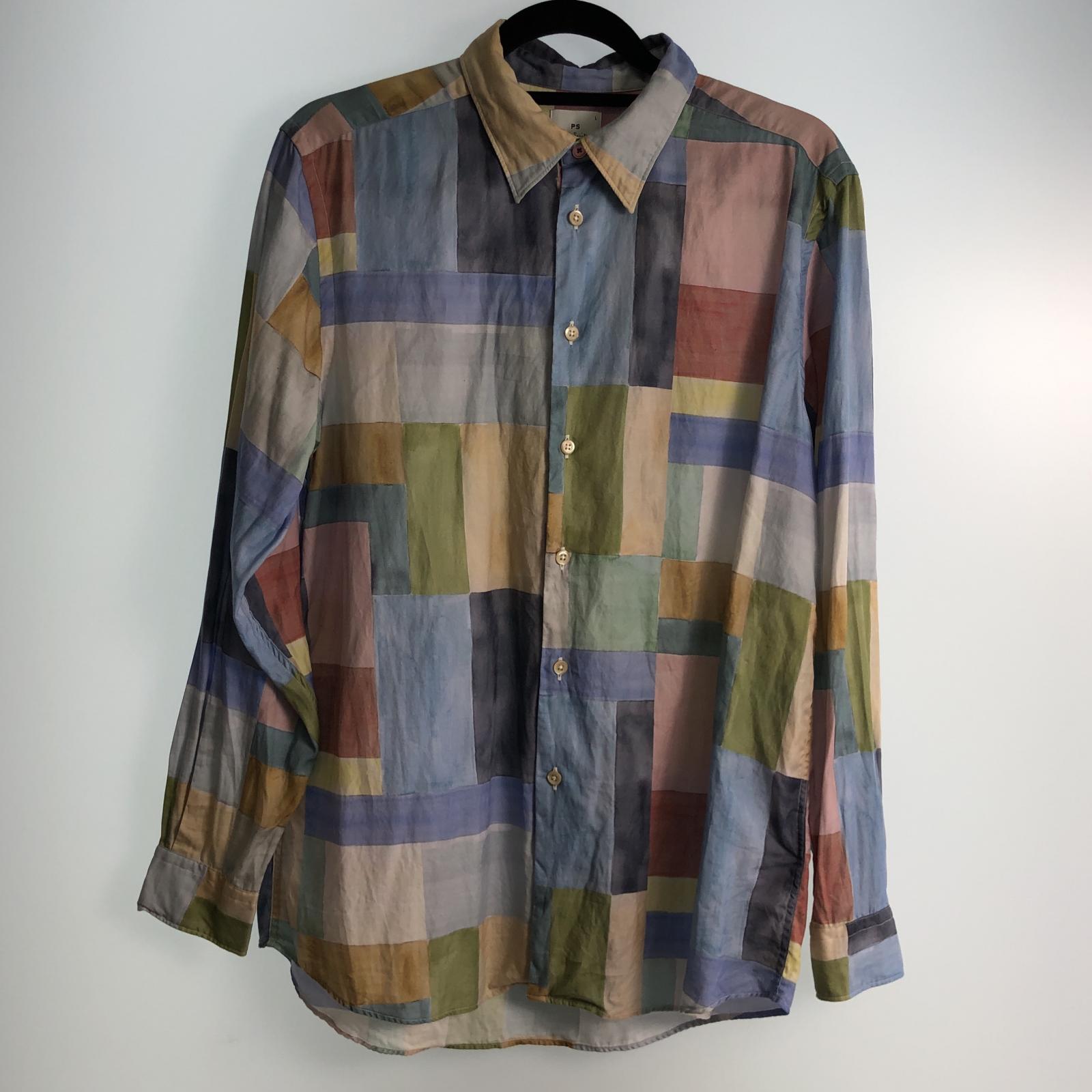【中古】なおなお書き Paul Smith | ピーエスポールスミス カラーブロックカジュアルシャツ 長袖プルオーバー 152316 765X 2025S/S マルチ色合い 大きさ：L【姫路東店】