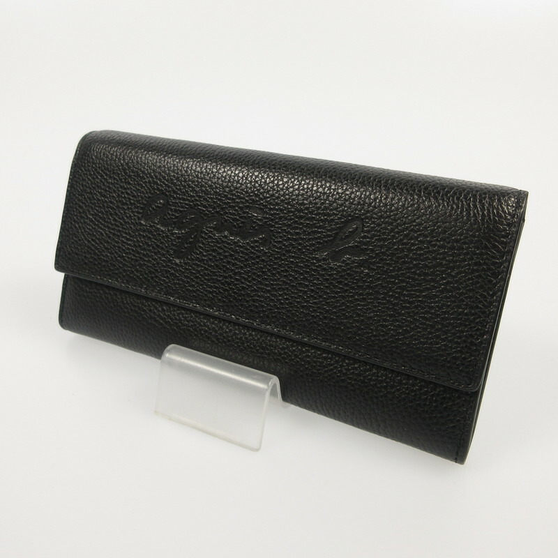 牛革 アニエスべー 濃紺 2トーン 長財布 レザー かぶせ長財布 牛革 アニエスベー 財布 レザー メンズ レディース