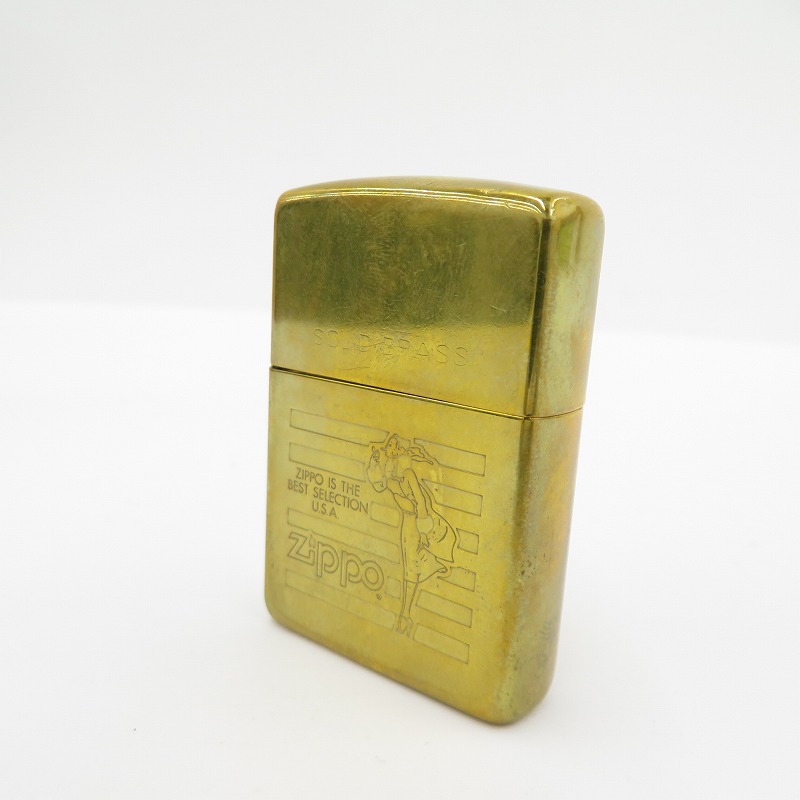 【中古】ZIPPO | ジッポ SOLID BRASS ウィンディ 1995年 ライター - ゴールド【瀬戸大橋店】