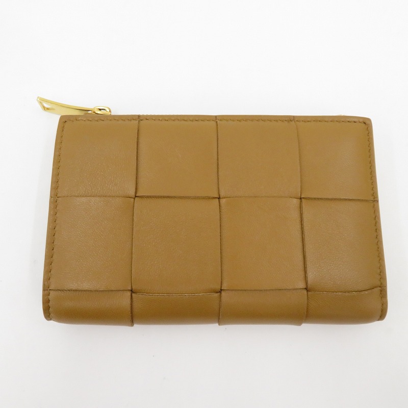 【中古】BOTTEGA VENETA | ボッテガヴェネタ テープ 並み並み ウォレット 二つ折り紙入れ - 赤銅色【瀬戸大橋店】