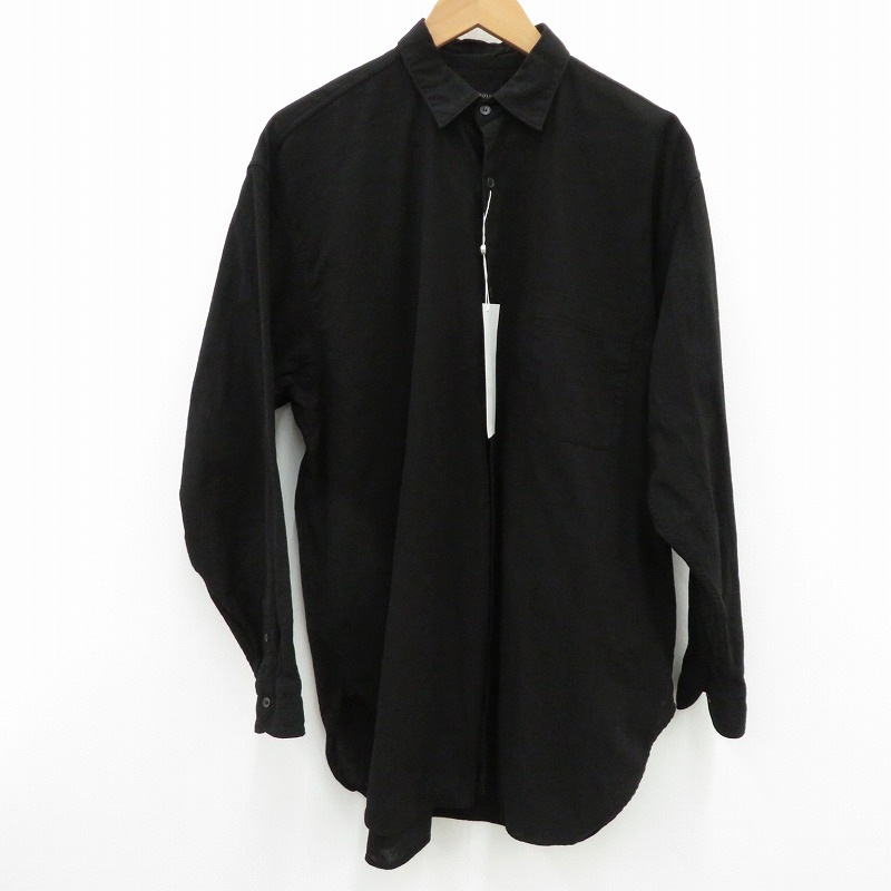 【COMOLI】KHADIコットン コモリシャツ-Black-Size3 COMOLI (コモリ) KHADIコットン コモリシャツ