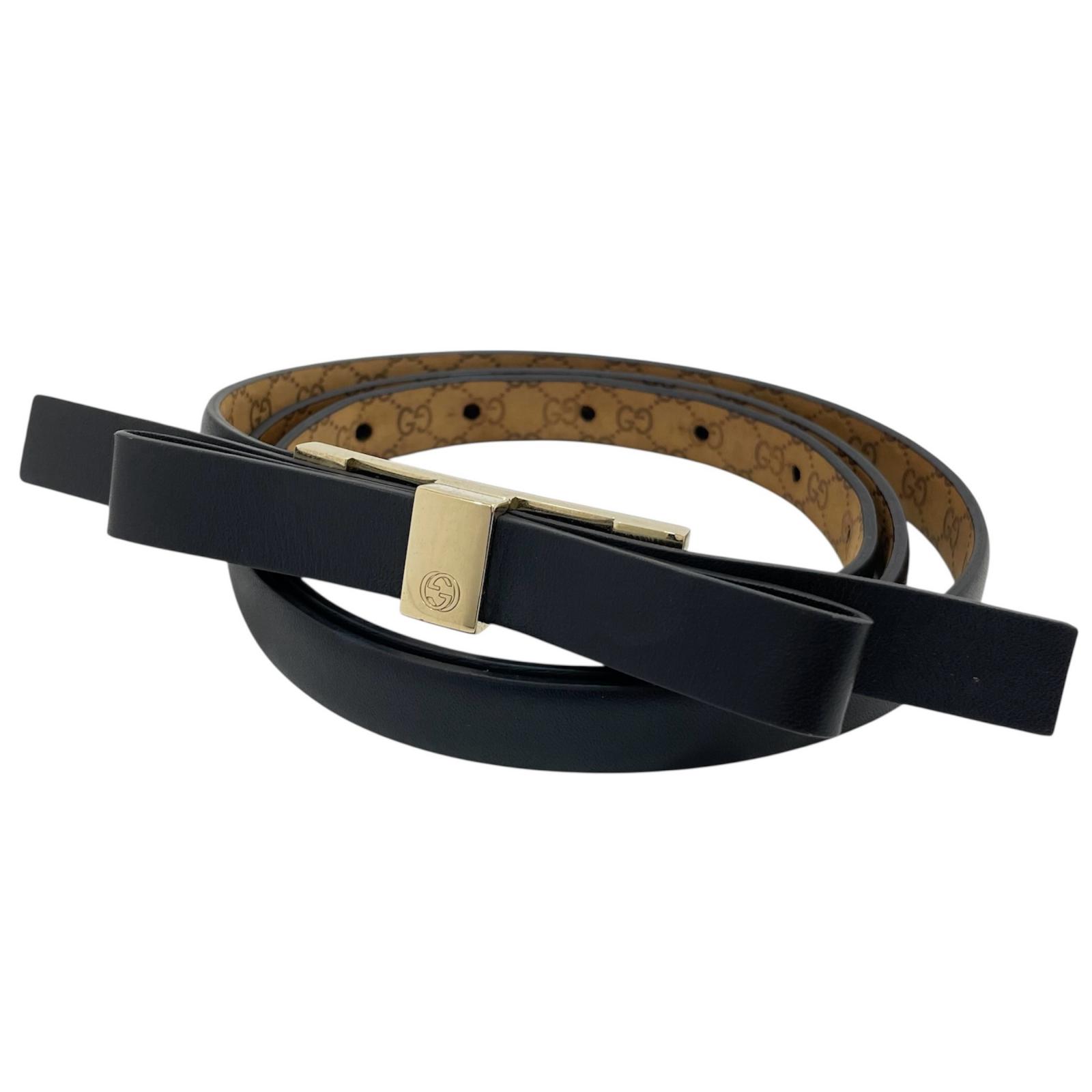 【中古】GUCCI | グッチ リボン ベルト 282247 214351 90 36 ブラック【尾張小牧店】