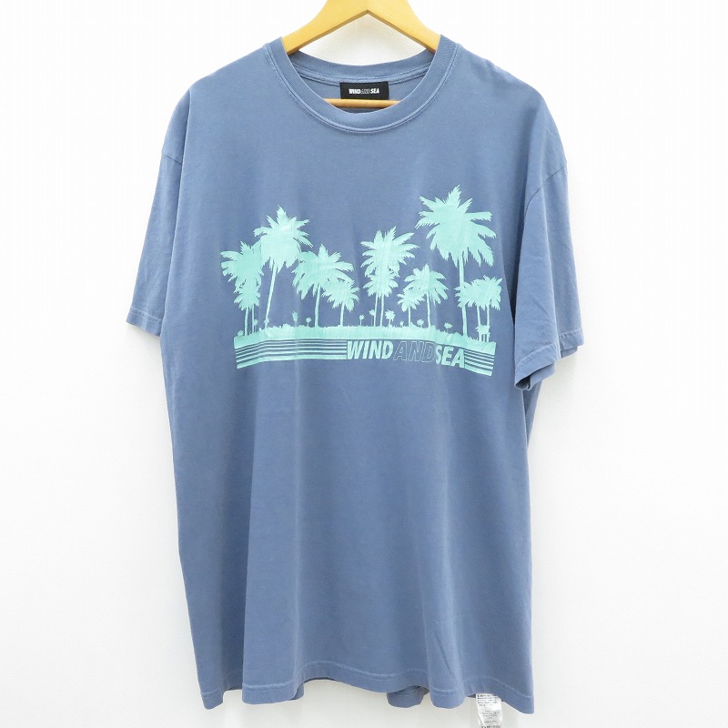 【中古】WIND AND SEA | ウィンダンシーウインダンシー PALM TREE 半袖Ｔシャツ ブルー サイズ：XL【瀬戸大橋店】