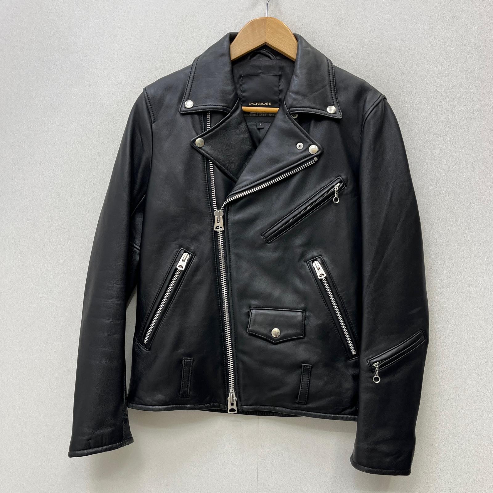 【良品】JACKROSE 羊革 ダブルライダース 3 BLACK 良品】JACKROSE 羊革 ダブルライダース 3 BLACK