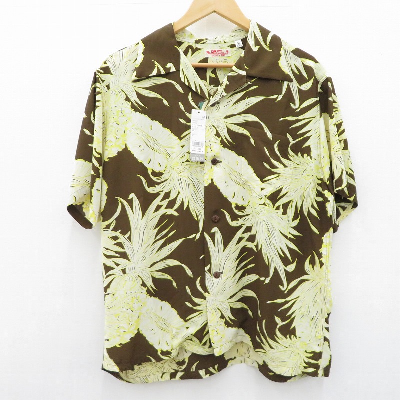 【中古】SUN SURF | サンサーフ ISLAND PINEAPPLE 余分の物トップス SS39413 赤銅色 大きさ：M【瀬戸大橋店】