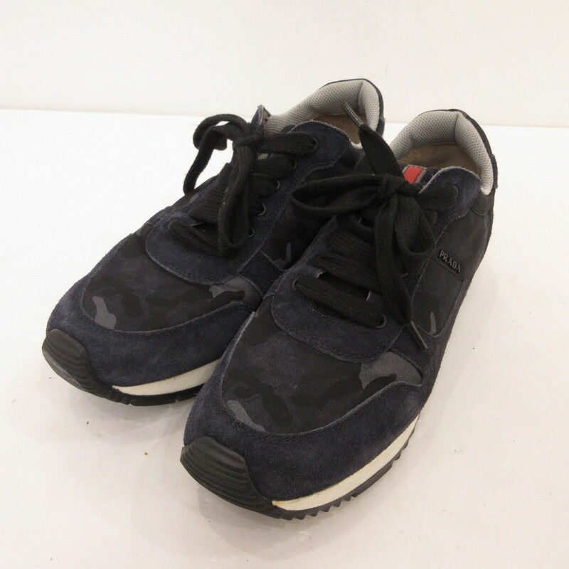 【PRADA】Re-Nylon メッシュ スニーカー Palisander Collapse Re-Nylon and suede sneakers | PRADA