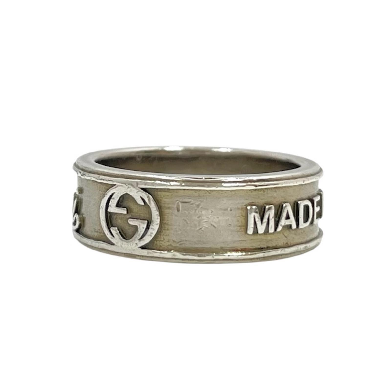 【中古】GUCCI | グッチ インターロッキングG MADE IN ITALY 輪っか・指環 しろがね色【尾張小牧店】