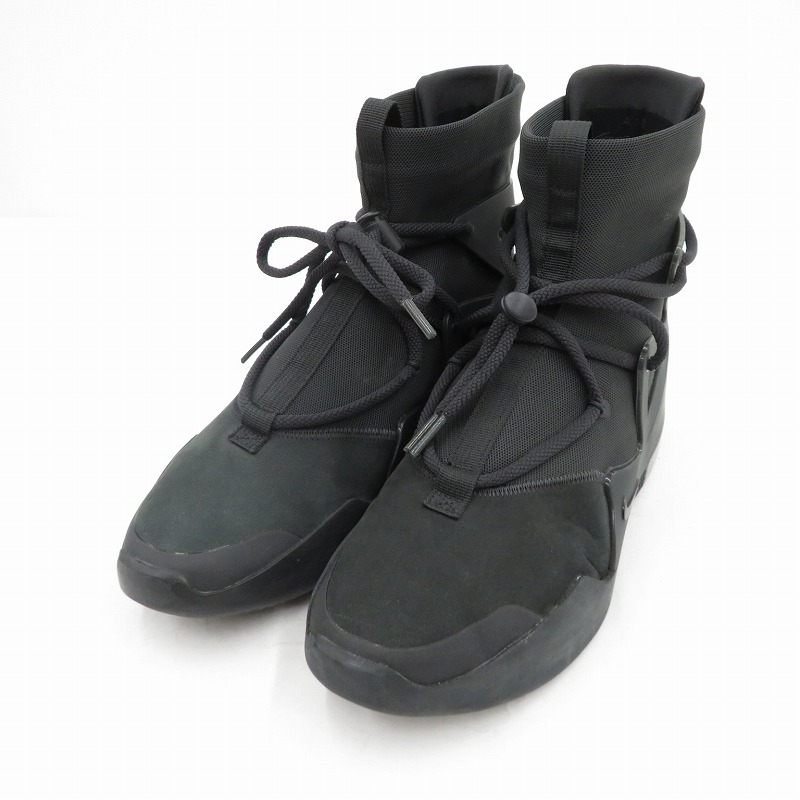 【中古】NIKE | ナイキ Fear Of God × Nike Air 1 \u0027Triple Black\u0027 スニーカー AR4237-005 黒いこと 27珊【瀬戸大橋店】