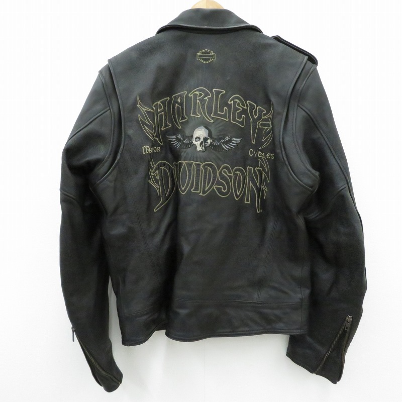 ハーレーダビットソンブラックレザーシングルライダースジャケットMサイズ Harley Davidson ハーレーダビッドソン レザージャケット