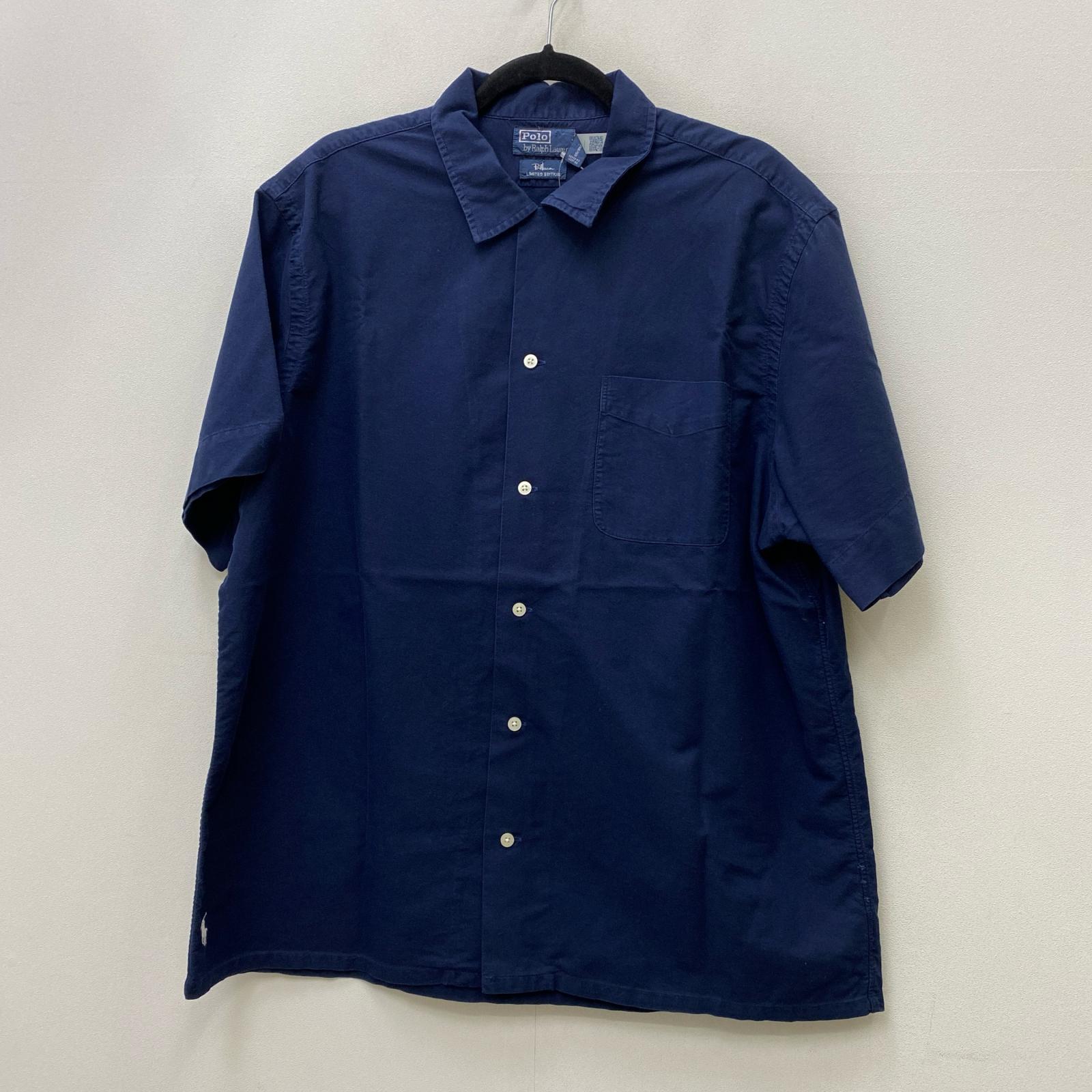【中古】POLO RALPH LAUREN | ポロ・ラルフローレン Ron Herman Oxford Camp Shirt 半袖シャツ ネイビー サイズ：XL【加古川店】
