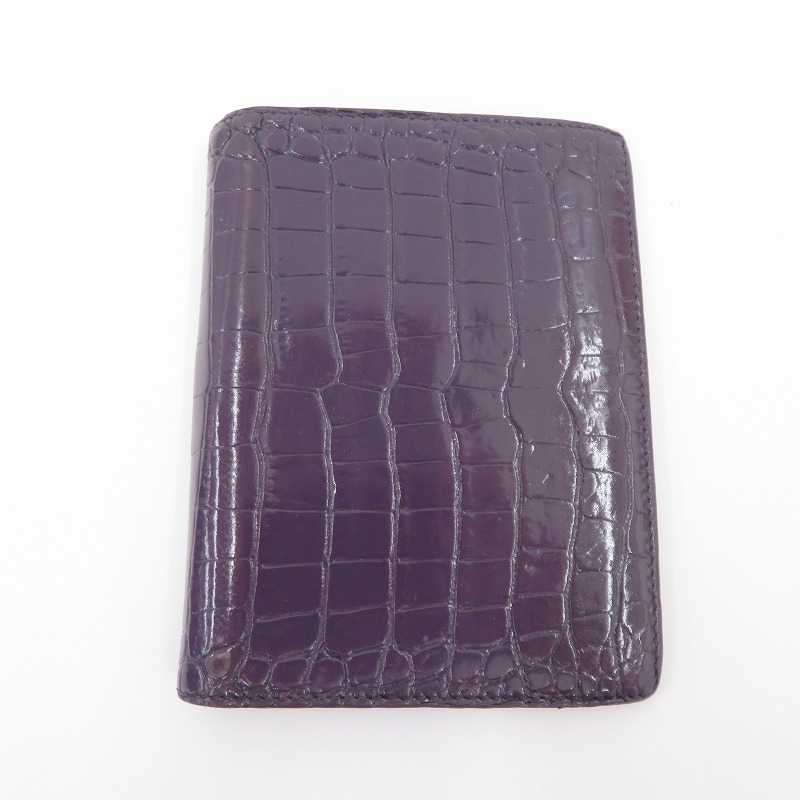 【中古】HERMES | エルメス アジェンダ PM クロコダイル・アリゲ-ター 手帳カバー - パープル【瀬戸大橋店】