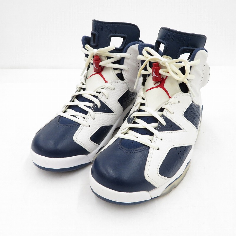 【中古】NIKE | ナイキ Air Jordan 6 Retro \u0027White and Midnight Navy\u0027 スニーカー CT8529-164 エアジョーダン 米国海軍 27糎【瀬戸大橋店】