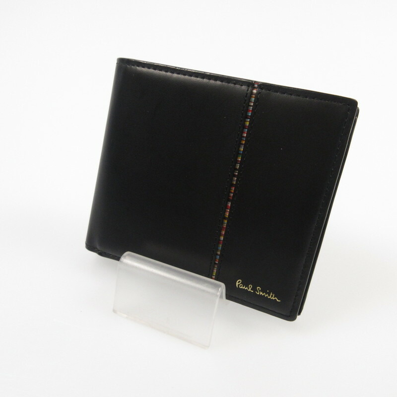 ポールスミス　Paul Smith　二つ折り財布 L時ジップ　黒　スミシーハート 12020003_1.jpg