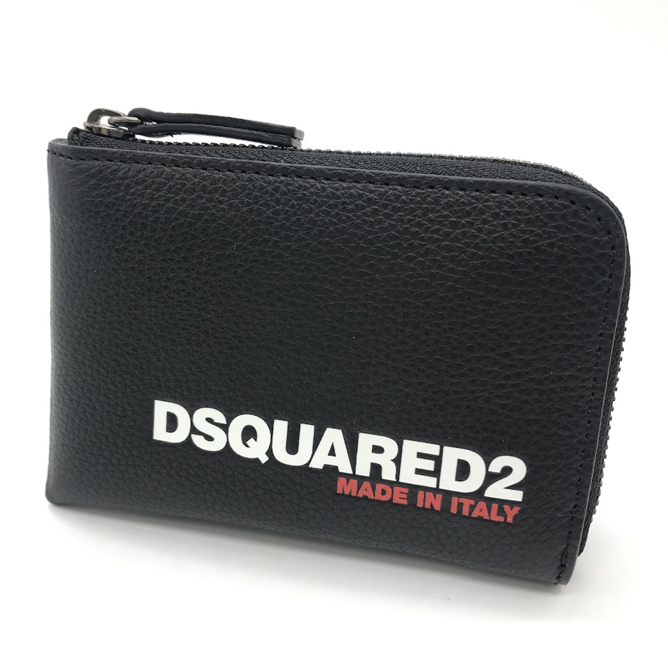 【中古】DSQUARED2 | ディースクエアード BOB ZIP WALLET L字ファスナー財布 コンパクトウォレット 長財布 S82WA0041 ブラック【倉吉店】