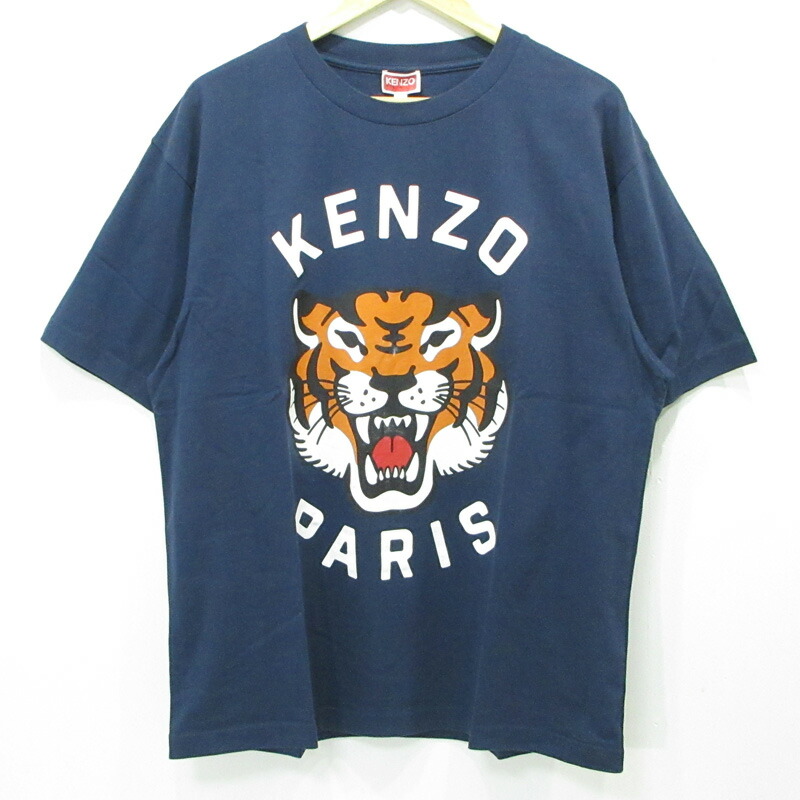 KENZO トラグラフィック Tシャツ ネイビー KENZO トラ刺繍 ネイビー トレーナー XS ケンゾー新作“トラ