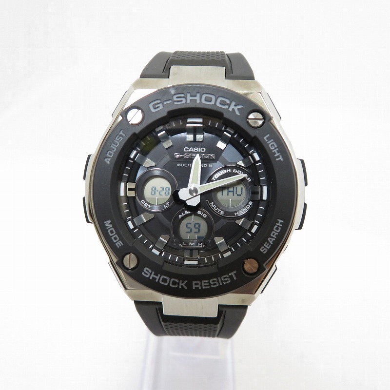 【中古】G-SHOCK | ジーショック G-STEEL 腕時計 アナデジ電波ソーラー GST-W300-1AJF ブラック【瀬戸大橋店】