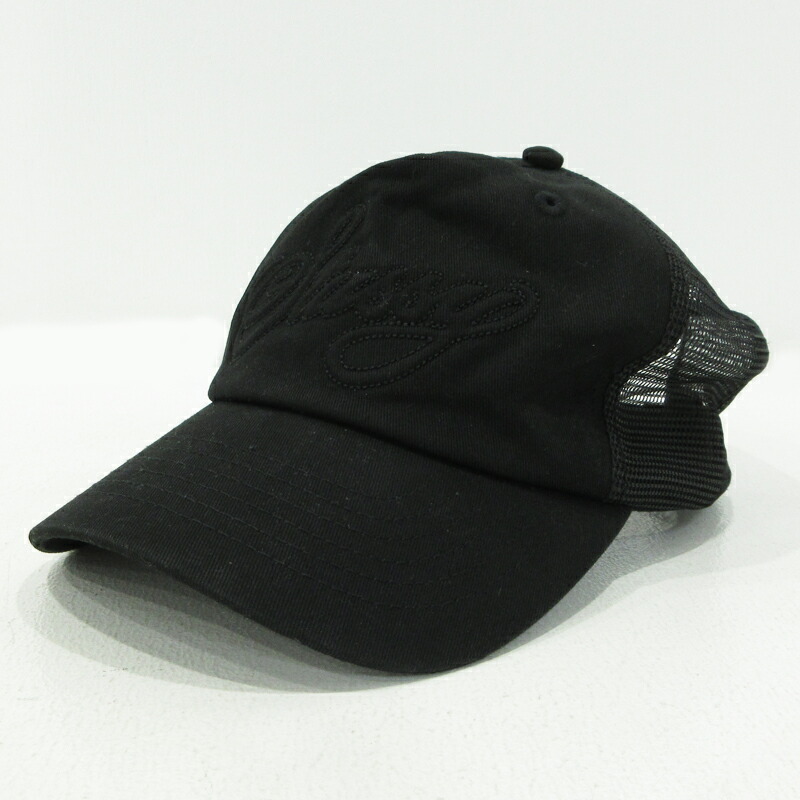 STUSSY 黒 キャップ 100%コットン STUSSY ステューシー 刺繍 ロゴ CAP ナイロン キャップ ブラック
