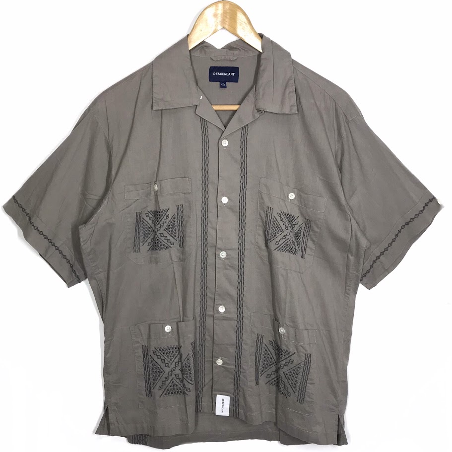 【中古】DESCENDANT | ディセンダント PETROGLYPA CUBA SS SHIRT 半袖シャツ チャコールグレー サイズ：1【倉吉店】