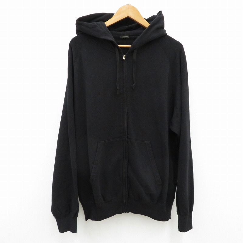 comoli 24ss 製品染 裏毛 ジップパーカー サイズ4 ブラック COMOLI / コモリ | 製品染 裏毛 ジップパーカ - Ink Black
