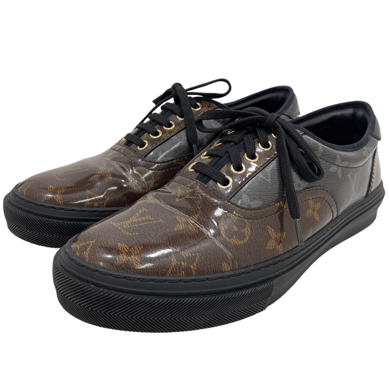 【中古】LOUIS VUITTON | ルイ・ヴィトン トロカデロライン エナメル モノグラム スニーカー 靴 ブラウン×ブラック サイズ：8【尾張小牧店】