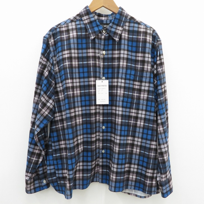 【中古】WACKOMARIA | ワコマリア REGULAR COLLAR SHIRT L/S 長袖シャツ 25SS-WMS-RC01 ブルー サイズ：L【瀬戸大橋店】