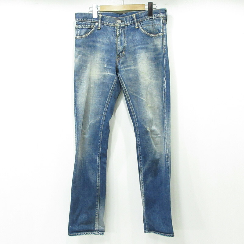 【中古】VISVIM | ビズビム social sculpture denim 04D5 ダメージ加工 USED加工ジップフライデニムパンツ 0112305005004 ブルー インディゴ サイズ：32【三重本店】｜お宝市番館