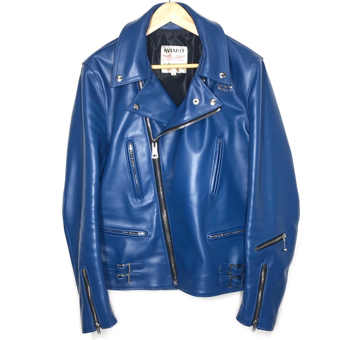 レディース ルイスレザー サイクロン ホース ブルー 青 美品 34 441LT レディース ルイスレザー サイクロン ホース ブルー 青 美品 34