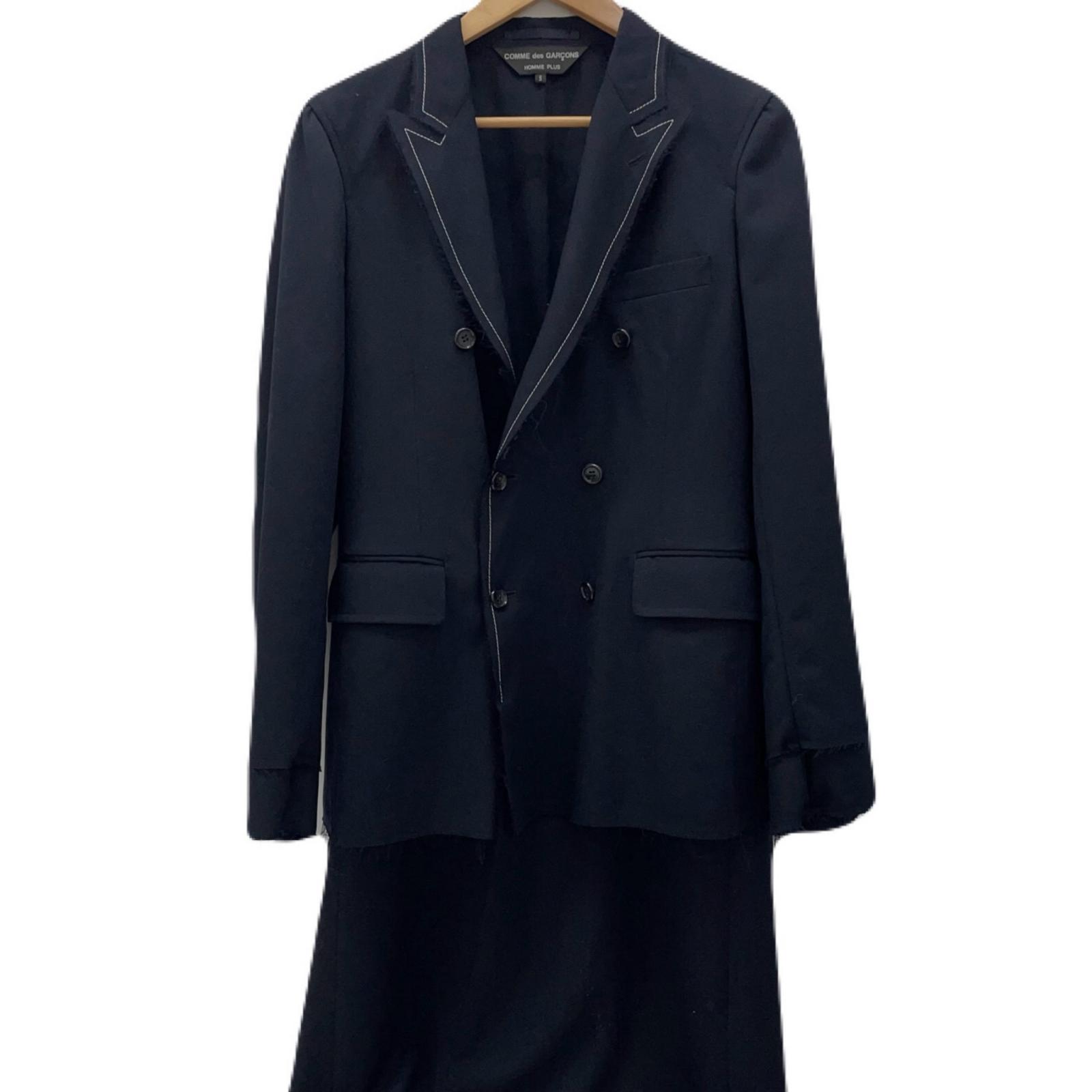 【中古】COMME des GARCONS HOMME PLUS | コムデギャルソンオムプリュス レイヤード カットオフ ダブル ドッキングコート PS-J010 ブラック サイズ：S【尾張小牧店】｜お宝市番館