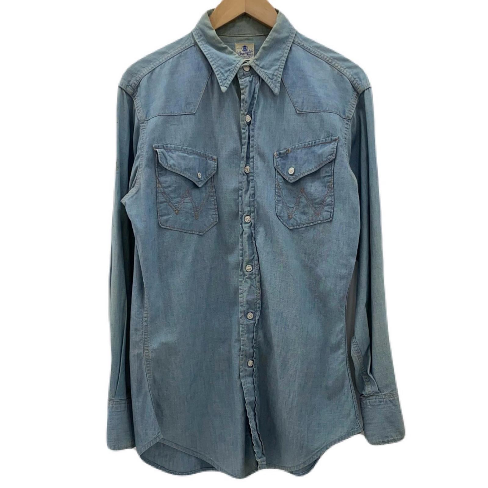 【中古】VINTAGE | ビンテージ 50S ブルーベルラングラー Wrangler シャンブレーシャツ 長袖シャツ ブルー【尾張小牧店】|お宝市番館