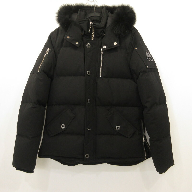 良品★ムースナックルズ・メタルアイコン ベルト フード付き ダウンコート(S) 良品☆ムースナックルズ・メタルアイコン ベルト フード付き