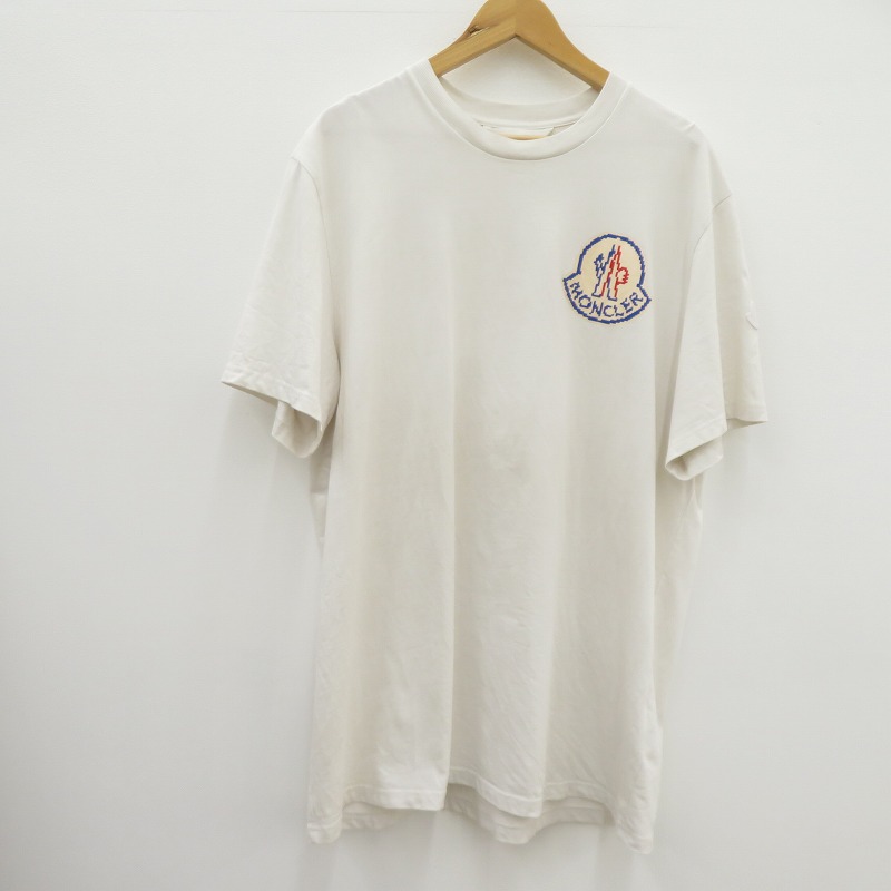 【中古】MONCLER | モンクレール SS T-SHIRT 半袖Ｔシャツ J20918C00004 83927 ホワイト サイズ：XXL【瀬戸大橋店】