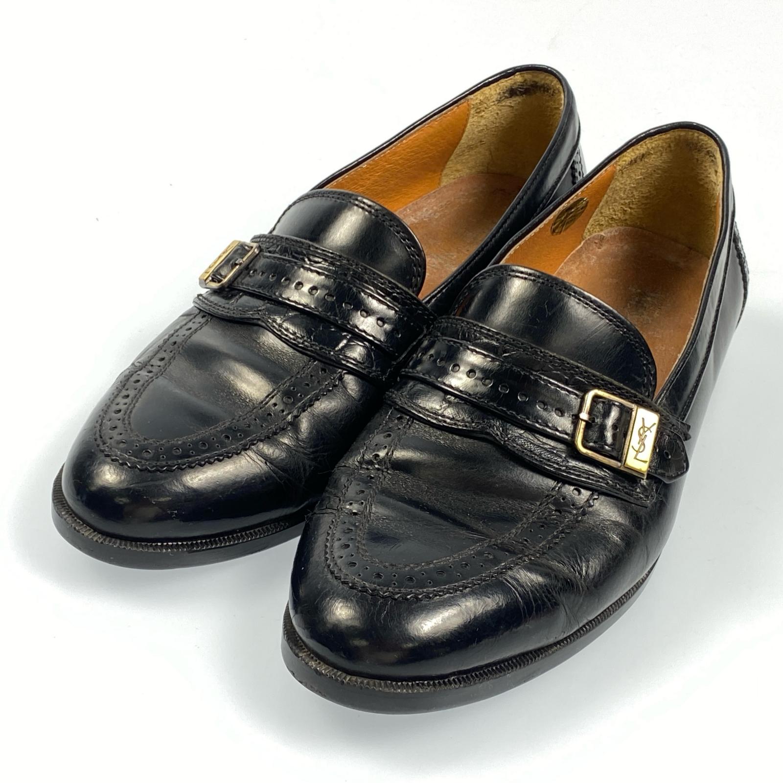 イヴ・サンローラン　ブラックレザー ローファー 2025年最新】Yves Saint Laurent レディース ローファー・革靴の