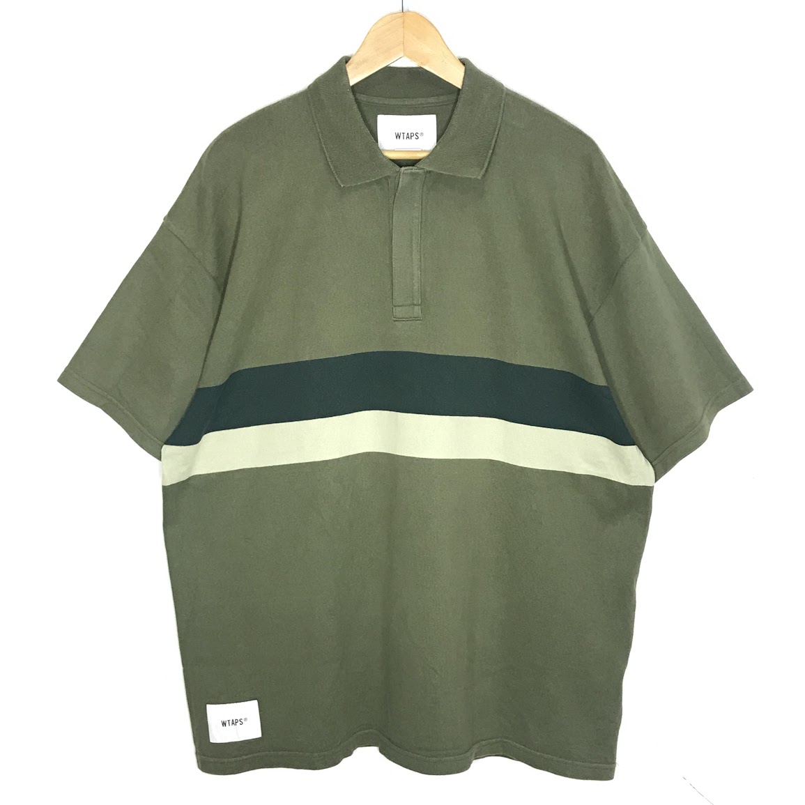 【中古】W)TAPS | ダブルタップス 23SS MC/SS/COTTON.TEXTILE ポロシャツ 231ATDT-CSM23 カーキ サイズ：3【倉吉店】