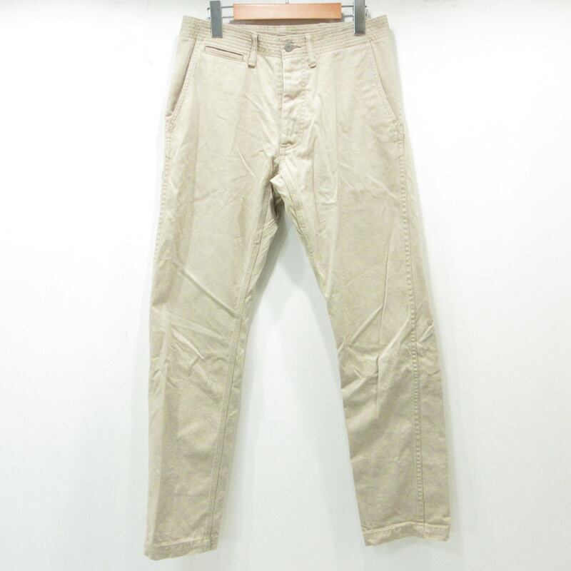 【中古】SASSAFRAS | ササフラス ボタンフライ チノパンツ ベージュ サイズ：S【三重本店】