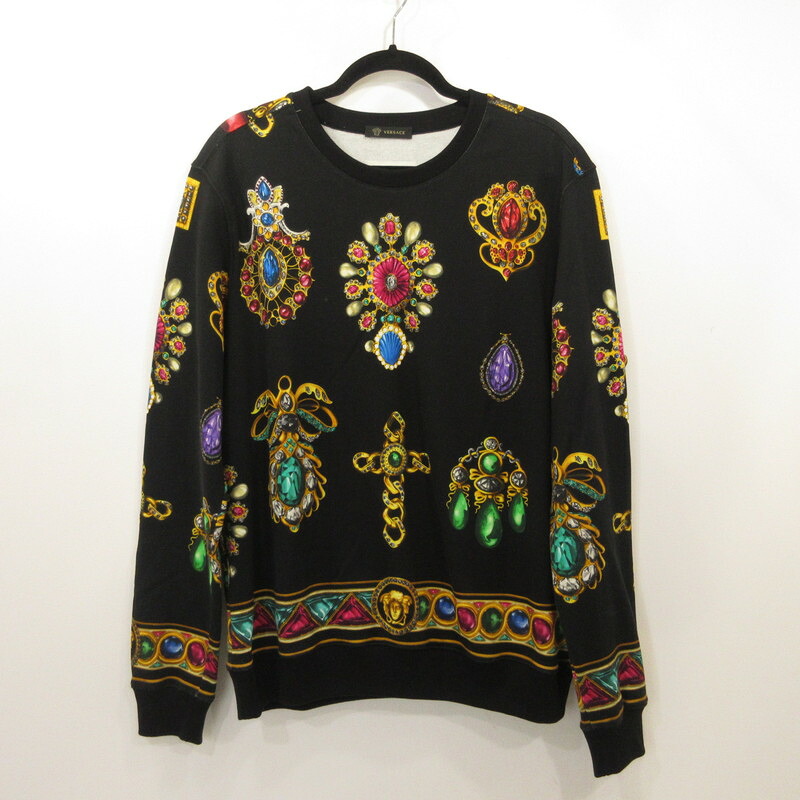 【中古】VERSACE | ヴェルサーチ 流汗 A231462 2019年製 黒いこと 大いさ：M【姫路東店】 スウェット・トレーナー-トップス