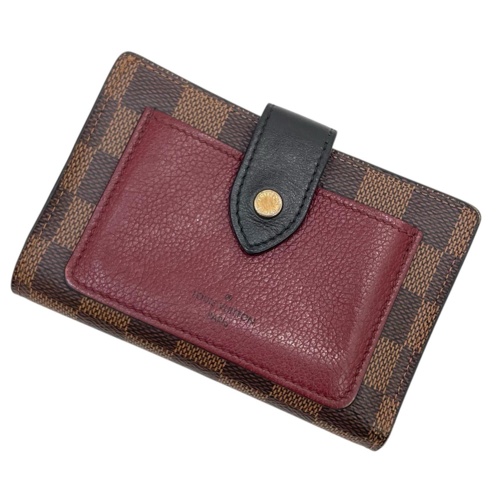 【中古】LOUIS VUITTON | ルイ・ヴィトン ポルトフォイユ ジュリエット ダミエ 二つ折り金入れ N60381 赤銅色×ボルドーワイン【尾張小牧店】