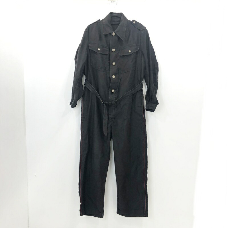 【中古】VINTAGE衣料 | ヴィンテージイリョウ ブラックモールスキン ファイヤーマンジャンプスーツ ツナギ オランダ軍 50s ブラック サイズ:50【姫路東店】