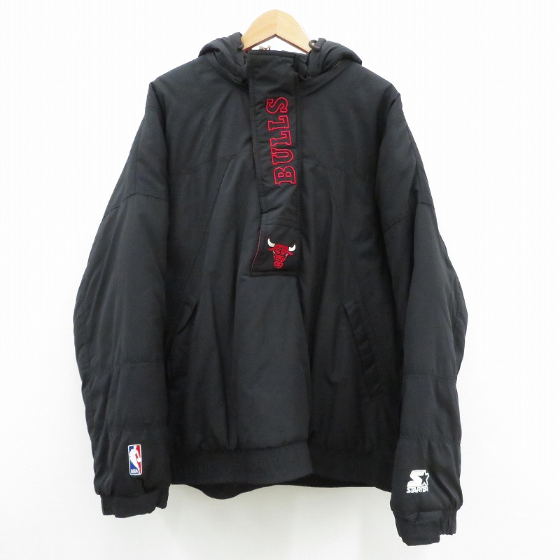 【中古】STARTER | スターター シカゴブルズ アノラックジャケット 中綿ジャケット ブラック サイズ:L【瀬戸大橋店】|お宝市番館