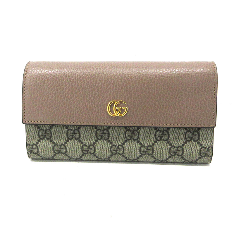 【中古】GUCCI | グッチ GGスプリーム オフディアGGコンチネンタルウォレット 長紙入れ 456116 ベージュ系【三重中央局】