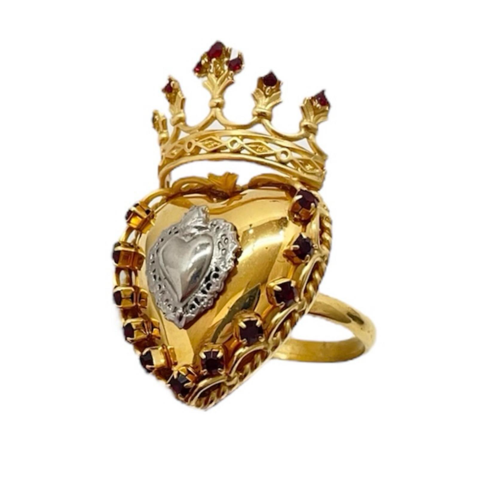 【中古】DOLCE \u0026 GABBANA | ドルチェアンドガッバーナ ハート型 ジャケット冠 輪っか・指環 ゴールド【尾張小牧店】