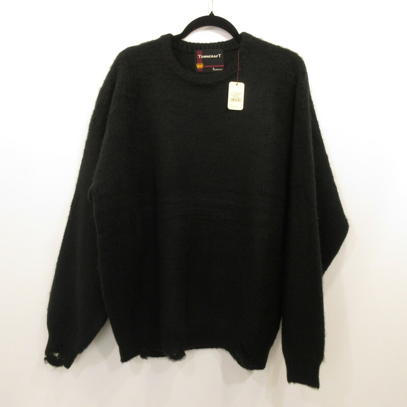 【中古】TOWN CRAFT | タウンクラフト DAMAGED SOLID SHAGGY CREW SWEATER セーター TC25F00900 ブラック サイズ：M【姫路東店】