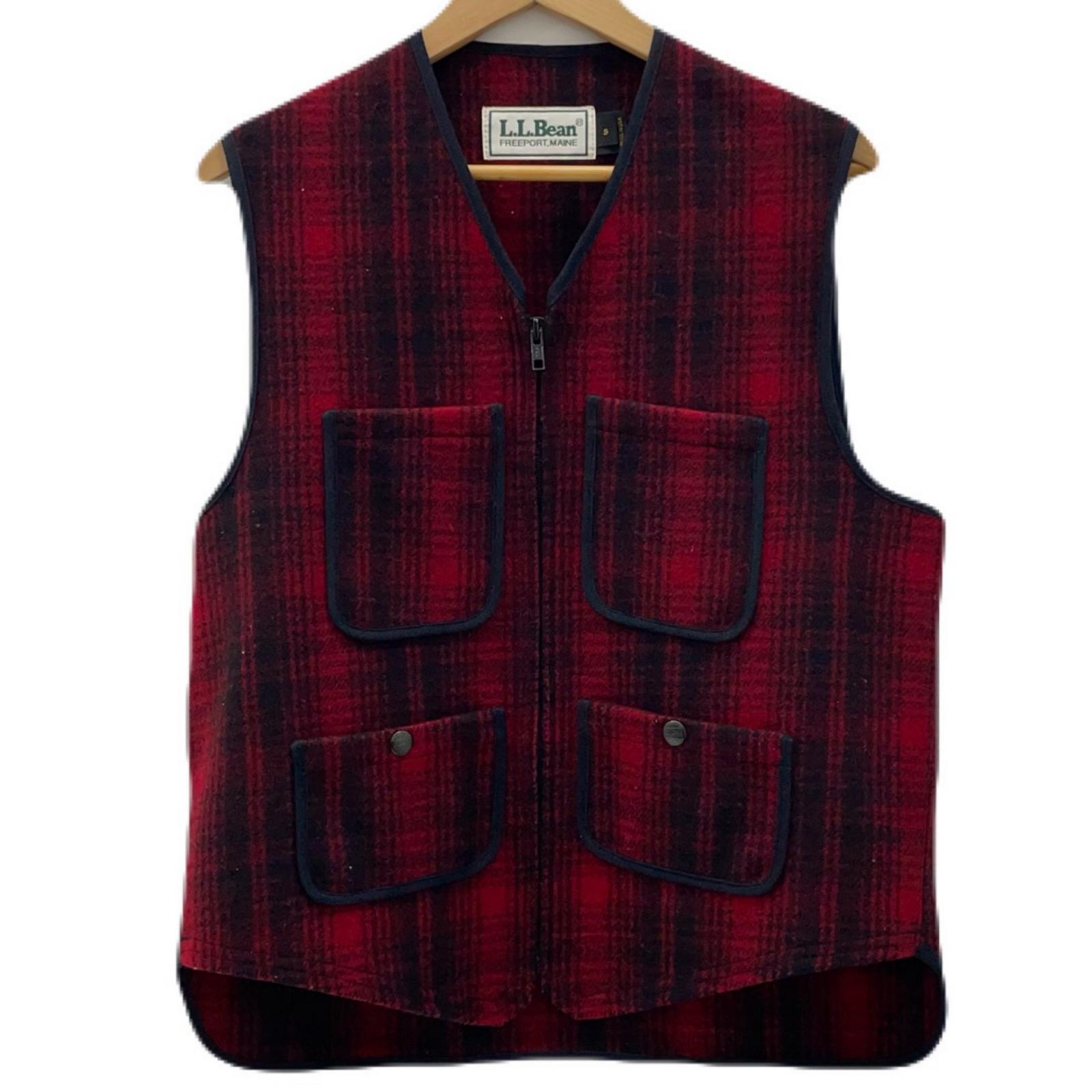 【中古】L.L.Bean | エルエルビーン ヴィンテージ　チェック柄ベスト レッド×ブラック サイズ：S【尾張小牧店】
