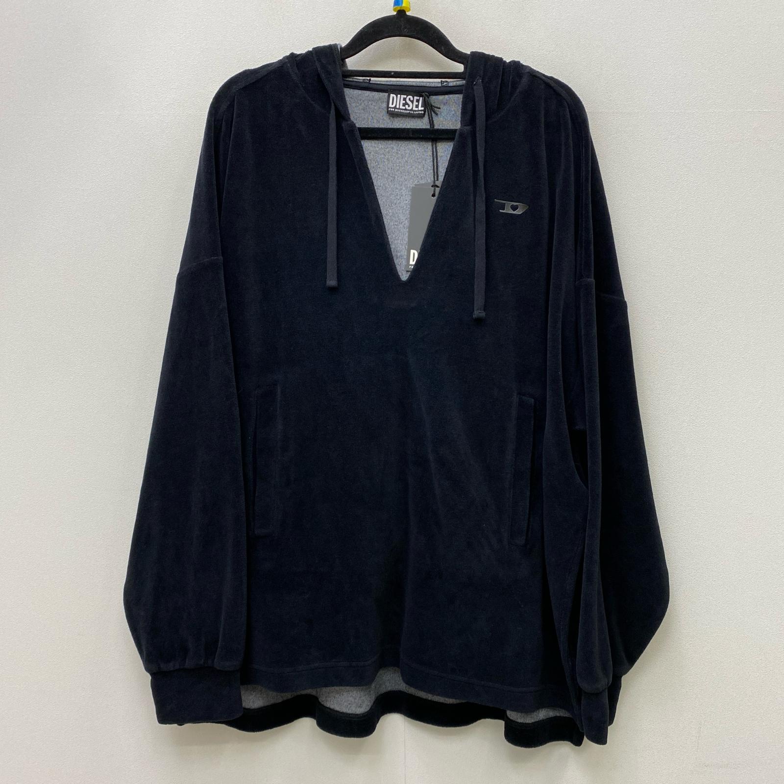 【中古】DIESEL | ディーゼル ?細長い切口Vのど首 パーカー 黒いこと 大きさ：XS【加古川店】