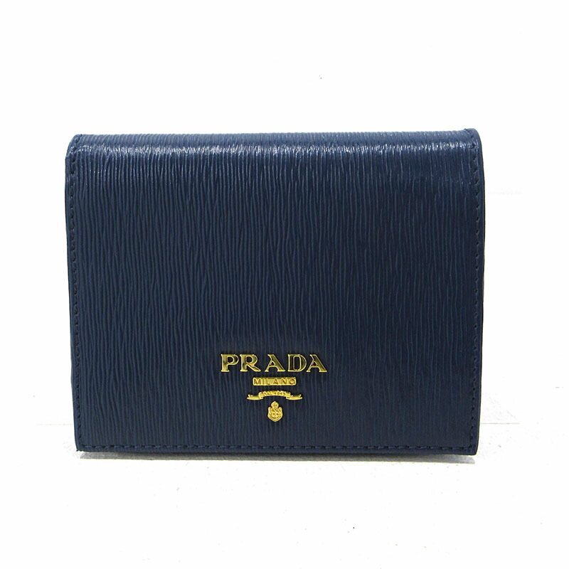 【中古】PRADA | プラダ ヴィッテロムーヴ 二つ折り財布 1MV204 ブルー【三重本店】